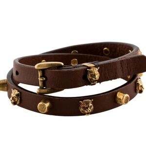 Brand new with box Gucci Feline Head Studded Double Wrap Bracelet